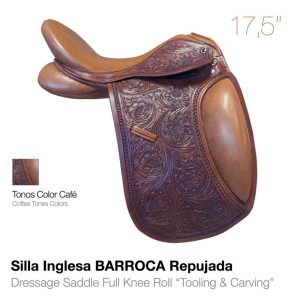 Unknown : SILLA INGLESA BARROCA REPUJADA 17.5" CAFÉ/AVELLANA
